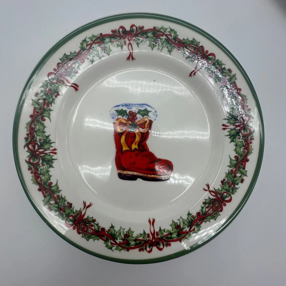 Christopher Radko Traditions Holiday Celebrations Salad Plates Set of 4 8in